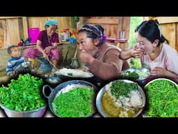 Organic Watercress (Simsag) Recipe with rice | Greens vegetable | Sim Rayo | New Nepali Village vlog