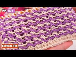 🧶 Самый лёгкий двухсторонний узор спицами! 🌟 Легко запомнить – всего 1 ряд!