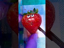 Strawberry baby can’t breathe! 😭💔🤧🪦😫#discountdentist #fruitsurgery #foodsurgery