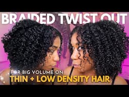 Chunky Braided Twist Out Routine: Thin Natural Hairstyle | Type 4 Hair