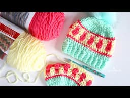 Bunnies in a Row Crochet Hat