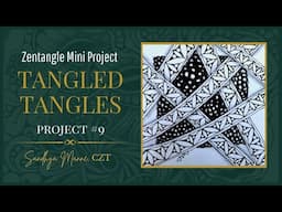 A Zentangle® Mini Project, TANGLED TANGLES #9 a tutorial with tangle HOLLIBAUGH