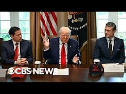 Trump takes questions at Cabinet meeting, continues to blame Biden for issues