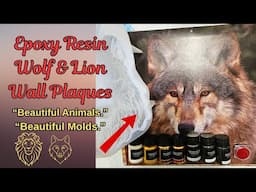 #207 Deep Pour Resin Wolf & Lion Faces Wall Plaques  #letsresin