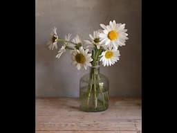 Painting Flowers Alla Prima: Snowcap Daisies. Live Oil Painting demonstration