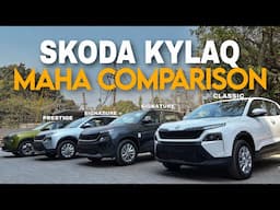 Skoda Kylaq Classic vs Signature vs Signature plus vs Prestige - Detailed Comparison