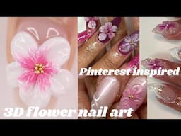 3D FLOWER NAIL ART , how to do 3D nail designs, trying solid builder gel, Pinterest inspired nails