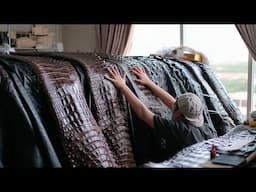 The Process of Crafting Luxury Goods from Crocodile Leather. Korean Leather Artisan.