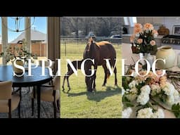 SPRING VLOG: decorate with me for spring, trying a new coffee + a morning at the barn