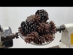 Amazing Woodturning Crazy - An Unusual Happened With Those Pine Cones And Mixed Colors Epoxy Resin