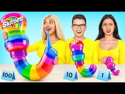 100 Layers of Food Challenge! Kitchen Battle with Giant vs Tiny Food by YUMMY JELLY