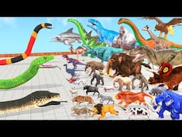 Reptiles Battle - Revolt of Giant Titanoboa vs Wild Animals Dinosaur Animal Revolt Battle Simulator