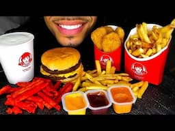 ASMR WENDY'S EATING SHOW TAKIS MUKBANG BIGGIE BAG FROSTY CHICKEN NUGGETS FRIES 4 FOR 4 NO TALKING