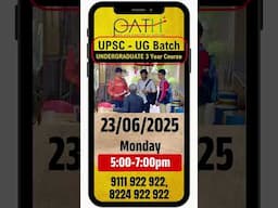 New UPSC Undergraduate Batch Starting 23rd June 2025 (Monday)