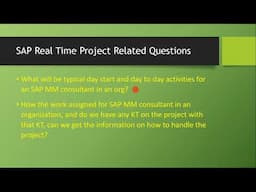 Day to day activities for an SAP MM consultant in an organisation.#ganeshpadala #ganeshsapscm