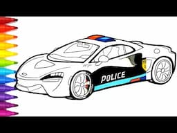 Draw a Police Super Car McLaren Artura  | Drawing and Coloring Tutorial | Tim Tim TV