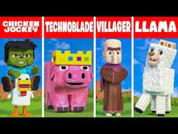 A Minecraft Movie 2 | Statue Build Challenge | Chicken Jockey vs Technoblade vs Villager vs Llama