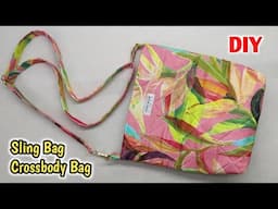 DIY Zipper handbag cutting and stitching | Sling bag sewing tutorial | Messenger bag | Crossbody bag