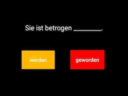 A1, A2, B1 - Deutsch lernen #Grammatik Deutsche Grammatik #betrogen #worden #geworden #deutschlernen
