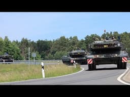 Leopard, Marder, Fennek und Bergepanzer rollen von der Autobahn- PzBtl 104