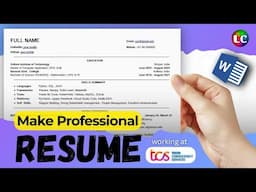 How to build professional resume for freshers | MS Word