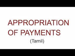 APPROPRIATION OF PAYMENTS (Tamil)