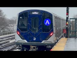R211A (A) Burn-In Test Train (4469-4465 + 3414-3410) + R46 (A) train at 80th Street-Hudson Street