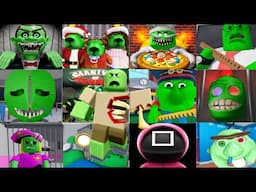 Zombie RUN in #roblox Scary Obby Games from Papa Pizza, Great School, Barry with Speed Coil