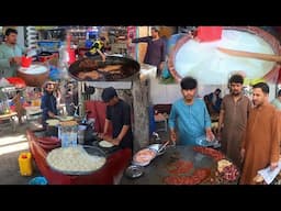 Breakfast in Kabul Afghanistan in Summer | Hot weather street food | Lassi | Kabab | Parati | Liver