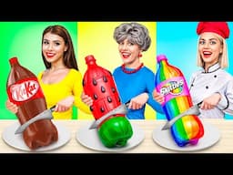 Me vs Grandma Cooking Challenge! Cake Decorating 24 Hours by RATATA BOOM
