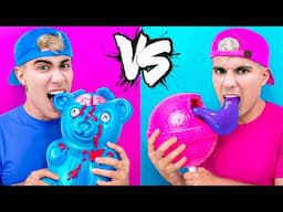 24 HORAS COMIENDO AZUL Y ROSA !!