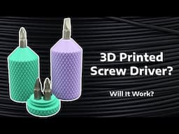Functional 3D Printed Screw Driver?! | Model in the Description | Road to a Free Bambu Printer Ep.3