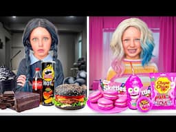 WEDNESDAY vs ENID One COLOR Food Challenge!