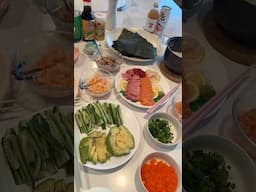DIY hand rolls at home 🍣 #sushi #sashimi #dinner
