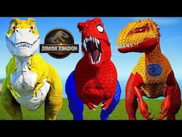 Dinosaur Spider-man T-REX & Ironman I-Rex, Rexy with Pro 3 SuperHero Dinosaurs Fight