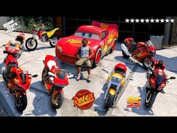 GTA 5 - 🔥 Stealing Mcqueen Super Motorbikes with Franklin! (Real Life Bikes #09)