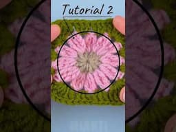 Daisy Granny Square Tutorial croșetat 2