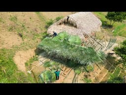The Process of Building a Roof Frame and Concrete Floor for a New Kitchen, Family Farm