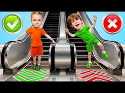 Escalator Mall Adventure - Kids Learn Mall Safety