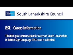 BSL Carers Information 2025