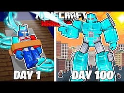 I Survived 100 Days as a DIAMOND TRANSFORMER in HARDCORE Minecraft
