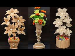 Best collection 3 jute flower vase | Home decorating ideas handmade