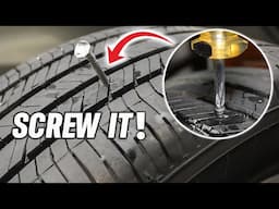 Fixing A Flat Tire Using A SCREW! The Results Will Shock You! DIY How To