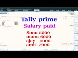 salary entry in tally prime | salary payment entry in tally prime | salary payable entry in tally
