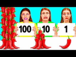 100 खाद्य परतें चुनौती | मजेदार रसोई युद्ध TeenTeam Challenge
