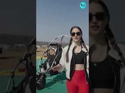 Elli AvrRam Trying Paramotoring First Time in Madhya Pradesh | Curly Tales #shorts