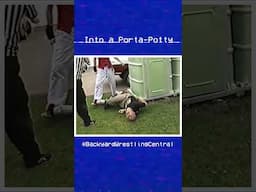 Into a Porta-Potty? #backyardwrestling #wwe  #prowrestling