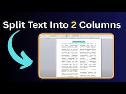 How to Split Text into Two columns in Microsoft Word
