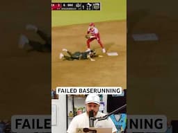 Baserunner loses his footing going back to the bag, a breakdown #baseball #sports #umpire #fail