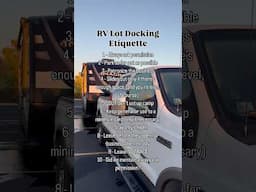 RV Lot Docking Etiquette?!?